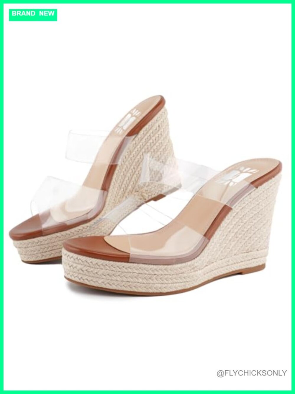 Espadrille Wedge Platform Sandals Peep Toe Slide Synthetic